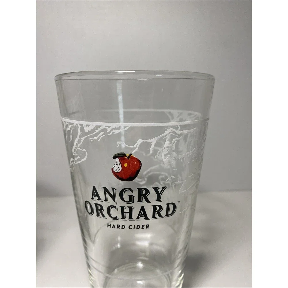 LOT OF 2 Angry Orchard Hard‎ Cider 16 oz Craft Beer Pint Glass